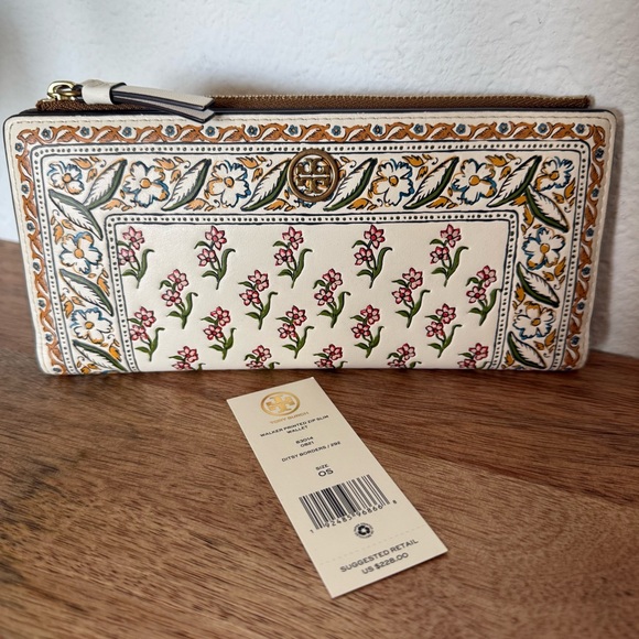 Tory Burch Walker Printed Zip Slim Wallet - Ditsy Borders - Picture 3 of 6